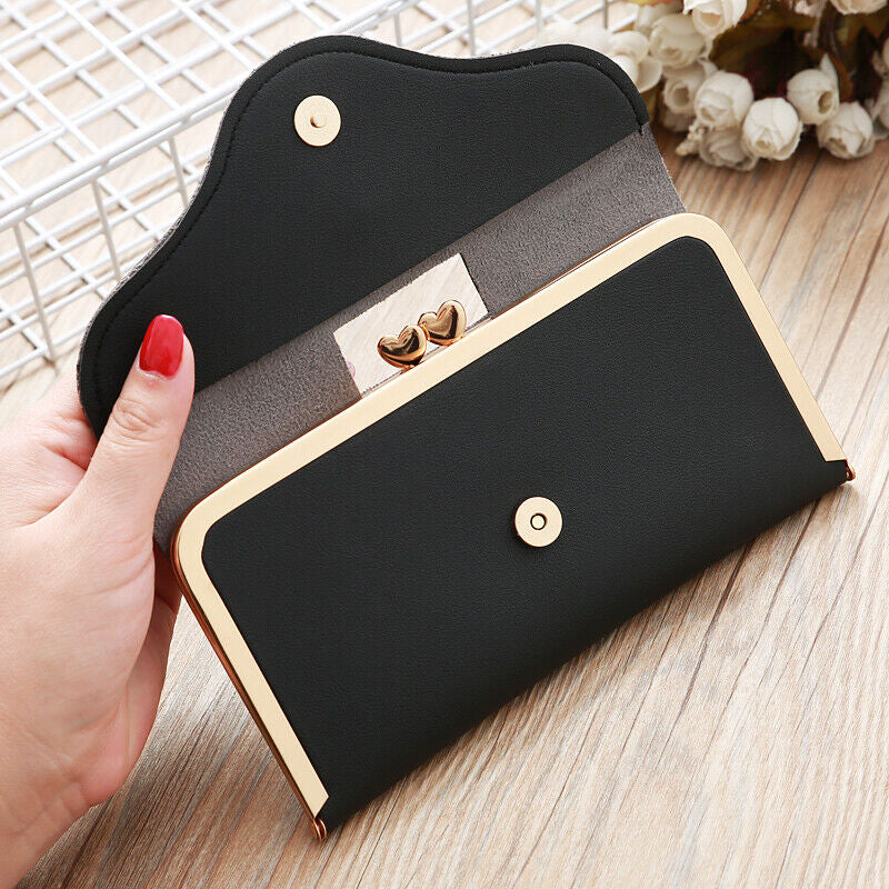 Fashion Women Crown Leather Clutch Phone Long Purse Wallet Card Holder Handbag